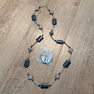 Elegant Black and Silver Necklace